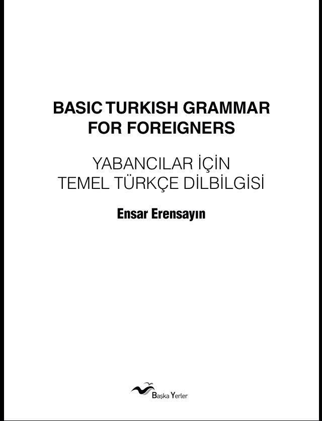 Yabancılar İçin Temel Türkçe Dilbilgisi - Yabancılara Türkçe Öğretimi