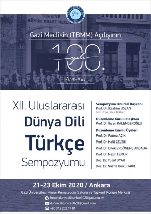 XII.  Uluslararası D&uuml;nya Dili T&uuml;rk&ccedil;e Sempozyumu